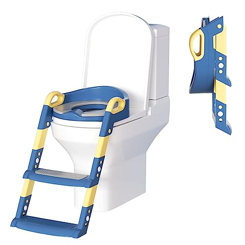 Vigevee toilettensitz kinder mit treppe Toiletten Training faltbar und Tragbar Tritthocker für Kinder oder U-V-O-förmige Toiletten Töpfchentrainer Rutschfester Sicherheit von Vigevee