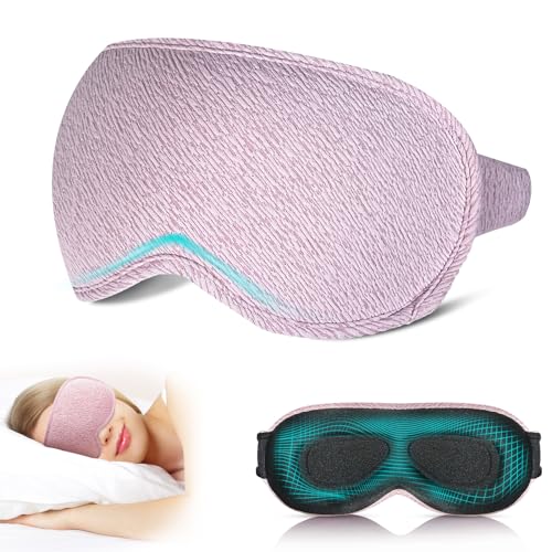 Seiden Schlafmaske für Seitenschläfer, 100% Reine Natürliche Bio Maulbeerseide Augenmaske 3D-Augenhöhlen, Verdunkelung Schlafbrille mit Verstellbarem Stirnband für Herren, Frauen, Kinder von Vikaster