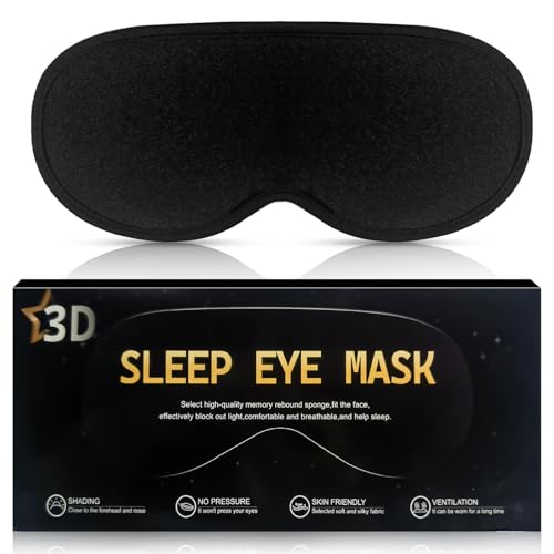 Seiden Schlafmaske für Seitenschläfer, 100% Reine Natürliche Bio Maulbeerseide Augenmaske 3D-Augenhöhlen, Verdunkelung Schlafbrille mit Verstellbarem Stirnband für Herren, Frauen, Kinder von Vikaster