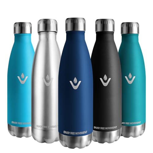 Vikaster Thermoskanne, 0.5l Thermosflasche, BPA-frei Trinkflasche, Auslaufsicher Wasserflasche für Schule, Sport, Fahrrad, Camping, Fitness, Outdoor von Vikaster
