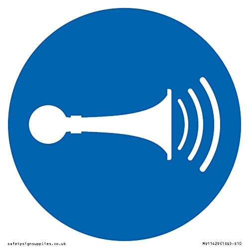 Pflicht: Sound Horn Schild – 100 x 100 mm – S10 von Viking Signs