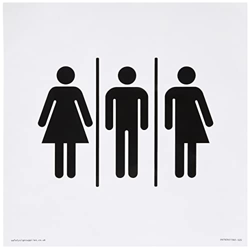 Schild für Frauen, männlich und nicht geschlechtsspezifisch – 200 x 200 mm – S20 von Viking Signs