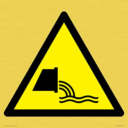 W055 Warnschild "Warning: Sewage effluent outfall", 300 x 300 mm, S30 von Viking Signs