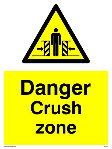 Warnschild "Danger Crush Zone", 150 x 200 mm, A5P, 5 Stück von Viking Signs