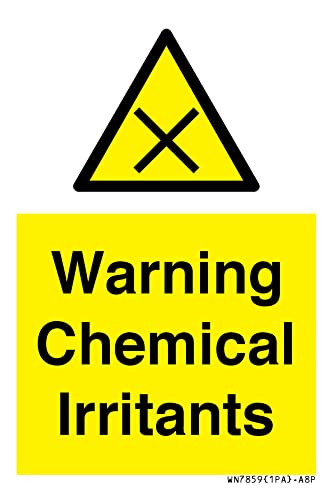 Warnschild "Warning Chemical Irritants" – 50 x 75 mm – A8P von Viking Signs