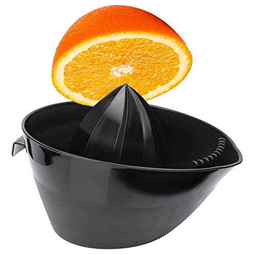 Vilde Zitronenpresse Zitruspresse Fruchtsaftpresse manuell handbetrieben für große Früchte Grapefruits Orangen schwarz mit Ausguss Griff von Vilde