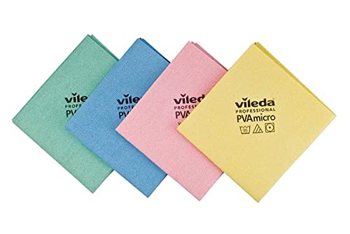 Vileda, PVA, Mikrofasertuch in 4 Farben (hellblau, grün, rot, gelb) von Vileda