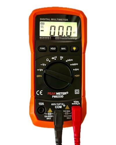 Villageboom PM8233D Digital Multimeter automatische Bereichswahl - Spannungsprüfer, Voltmeter, Widerstandsmessung, Durchgangsprüfung, Diodentest - Produkt mit sozialem Mehrwert von Villageboom