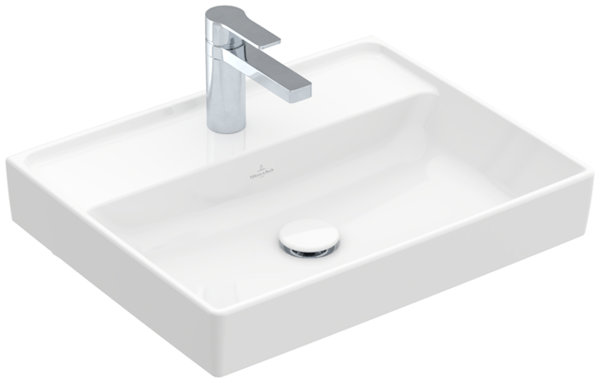 Villeroy & Boch Collaro Waschbecken, 550 x 440 mm, , ohne Überlauf, ungeschliffen, 4A3356, Farbe: Weiß Ceramicplus von Villeroy und Boch AG