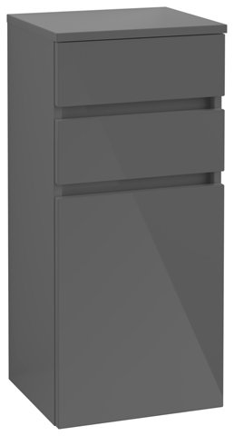 Villeroy & Boch Legato Seitenschrank B728, 400x870x350mm, Anschlag (Scharnier) links, Farbe: Glossy Grey von Villeroy und Boch AG