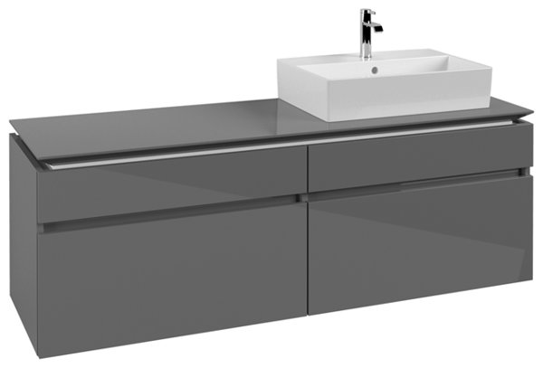 Villeroy & Boch Legato Waschtischunterschrank B675, 1600x550x500mm, Waschtisch rechts, Farbe: Glossy Grey von Villeroy und Boch AG