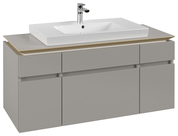 Villeroy & Boch Legato Waschtischunterschrank B697, 1200x550x500mm, mittig, Farbe: Soft Grey von Villeroy und Boch AG