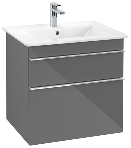 Villeroy & Boch Venticello Waschtischunterschrank  A924, 603x590x502, Farbe: Glossy Grey, Griff: farbig von Villeroy und Boch AG