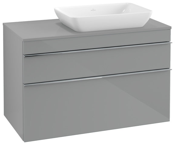 Villeroy & Boch Venticello Waschtischunterschrank  A943, 957x606x502mm, Farbe: Glass, Glossy Grey, Griff: farbig von Villeroy und Boch AG
