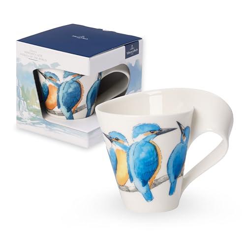 Villeroy & Boch – Newwave Caffè Kaffeebecher "Eisvogel" Mit Henkel, Spülmaschinenfest, Mikrowellensicher, Kaffeetasse, Teetasse, Tasse, Becher, Heißgetränkebecher Für Kaffee, Premium Porzellan von Villeroy & Boch