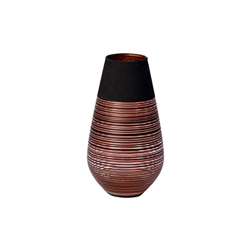 Villeroy & Boch Manufacture Swirl große Soliflor-Vase, 18 cm, Kristallglas, bronze, schwarz von Villeroy & Boch