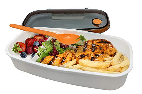 NERTHUS FIH 411 Lunch Box Einzeln mit Löffel, Weiß, Orange und Grau, Einheitsgröße, ursprüngliche von NERTHUS