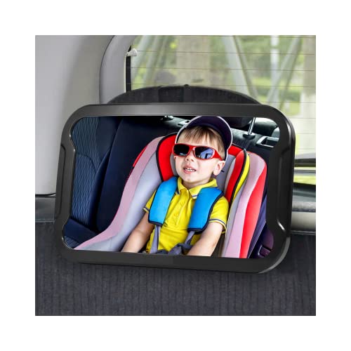 Vinabo 360° Baby Autospiegel - 100% Bruchsicherer Autospiegel Baby Rücksitzspiegel, Big Vision Baby-Autospiegel den neue Eltern Haben Müssen - Anpassbar - Geeignet für allerlei Kopfstützen von Vinabo