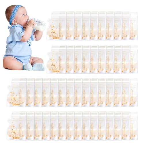 Vinabo 50 Stück Muttermilchbeutel, 250ml BPA-frei Muttermilch Aufbewahrung Bag, Milchbeutel für Muttermilch mit Ausgießer für das Stillen, Selbststehender, Kann Eingefroren Werden, Vorsterilisiert von Vinabo