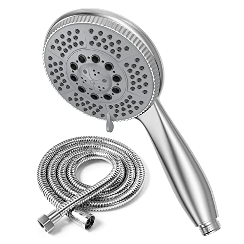 Vinabo Duschkopf mit Schlauch, Duschbrause mit Schlauch 1,5M, Duschschlauch mit Duschkopf, Handbrause Duschkopf Regendusche,Chrome 5 Strahlarten Duschbraus von Vinabo