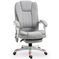 Vinsetto Massage Sessel  Bürostuhl, Gaming Stuhl aus Polyester und Schaumstoff, Nylon, Grau, 55,5x56,5x107-115cm  Aosom.de von Vinsetto