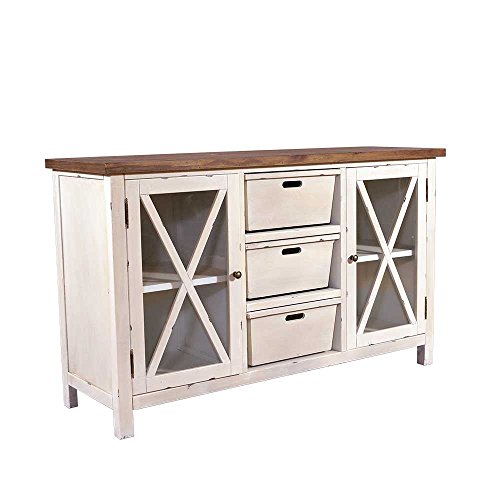 Landhausmöbel-Sideboard Loire - Landhausschrank Vintage Look Creme weiß von Vintage-Line