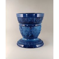 Boho Czech Art Deco Lapis Lazuli Glas Vase Von Heinrich Hoffmann von VintageRetroEu