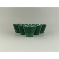 Boho Czech Art Deco Malachit Jade Gläser Tassen Set Von 6 Stück von VintageRetroEu