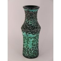 Boho Czech Art Glas Malachit Jade Vase von VintageRetroEu