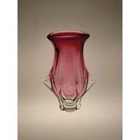 Boho Czech Art Glass Sommerso Riesige Vase Von Josef Hospodka von VintageRetroEu