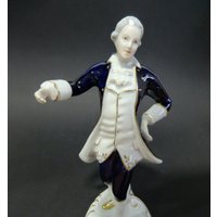Boho Royal Dux Keramik Figur Rokoko Cavalier Tänzerin von VintageRetroEu