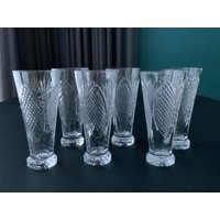 Set Von 6 Kristallgläsern, Kristall Glas, Sektgläser, Wasser-Saft-Gläser, Sowjet-Ära Die 70Er Jahre von VintageshopLatvia