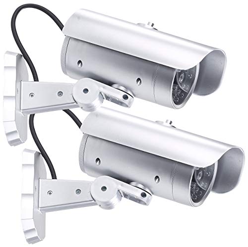 VisorTech Fake Kameras: 2er-Set Überwachungskamera-Attrappen, Bewegungssensor, Signal-LED (Fake Überwachungskamera, Überwachungskamera Dummy-Attrappen, Überwachungskameras) von VisorTech