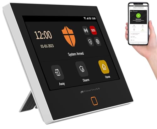 VisorTech Alarm: WLAN-/4G-Alarmanlage, IPS-Touch-Display, App, Sirene, für 200 Sensoren (Alarmanlage Netzwerk, Boot Alarmanlage, Telefon) von VisorTech