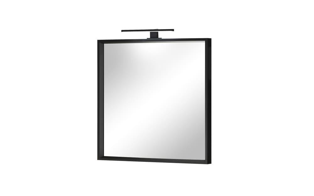 Spiegel Spell, schwarz, 65 x 65 cm, inkl. Aufsatzleuchte von Vito