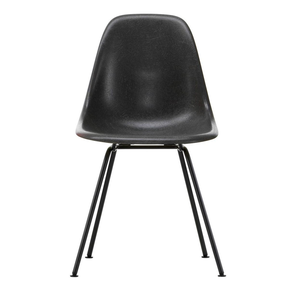 Vitra - Eames Fiberglass Side Chair DSX schwarz - Elefantengrau/Sitzschale Fiberglas/Gestell basic dark schwarz/BxHxT 46,5x83x55cm von Vitra