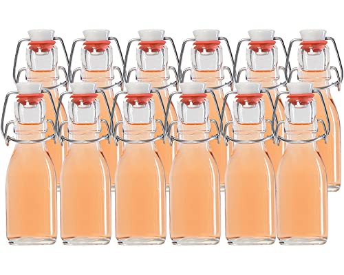 Vitrea 10er Set Bügelflaschen Bügelflasche Glasflaschen 100ml Etiketten mit Bügelverschluss zum Selbstbefüllen Glas Bügelflachen von Vitrea