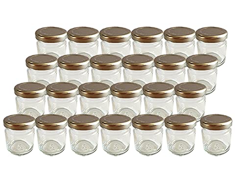 25 x Marmeladengläser kleine 50 ml Gläschen mit Schraub-Deckel Silber - Mini Einmachgläser - Honiggläser - Probiergläser für Gastgeschenke & Hochzeit Made in Germany von Vitrea