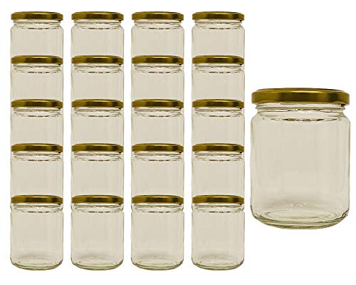 Vitrea 100 x Marmeladengläser 275ml Gläschen mit Schraub-Deckel Gold - Einmachgläser - Sturzgläser - Honiggläser - Probiergläser für Gastgeschenke & Hochzeit Made in Germany (100) von Vitrea