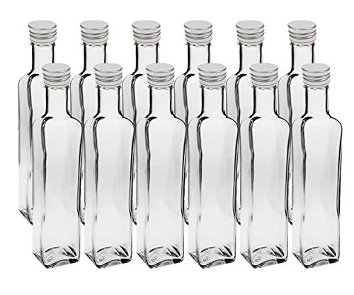 Vitrea leere Glasflaschen Maraska (500ml, Schraubverschluss, eckig) 12 Stück von Vitrea