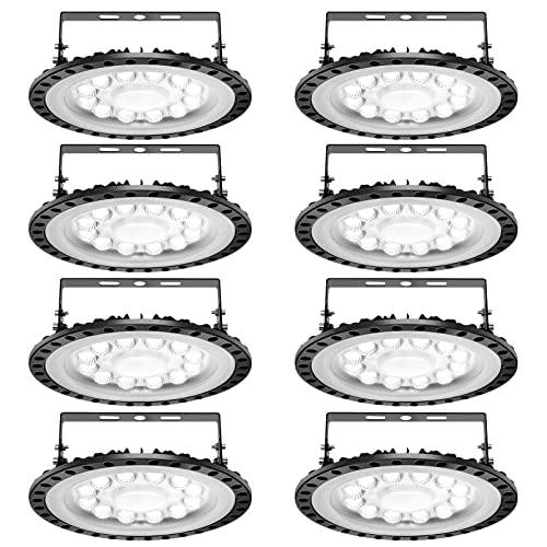 Viugreum UFO LED, 50W Led Hallenstrahler, 6000K-6500K Kaltweiß 120°Abstrahlwinkel Industrielampe, IP65 Wasserdichte - SMD2835 48Leds (50W, 8 Pack) von Viugreum