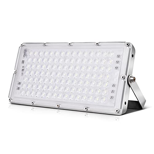 Viugreum Led Fluter 100w, Ultradünn Flutlicht Kaltweiß 6000K, Superhell Led Strahler 10000Lm Mit 105Leds (Smd 2835), IP66 Wasserdicht Aussenstrahler für Garten, Garage, Sportplatz von Viugreum