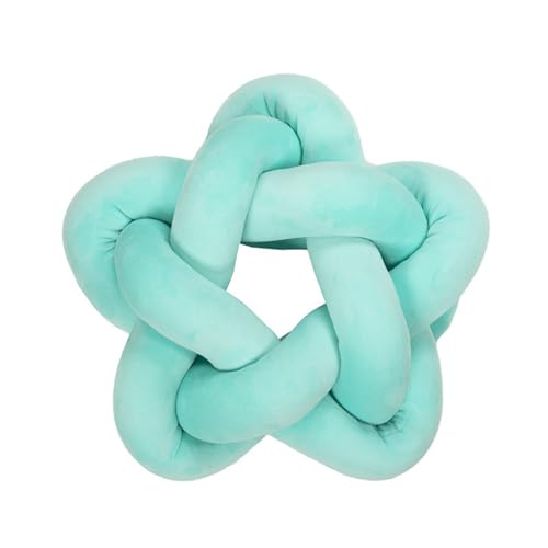 Viusneun Knotenkissen, Sternen Knot Kopfkissen Geknotetes Dekorativ Kissen Skandinavisch Zierkissen Knoten Kissen für Sofa Schlafzimmer Babyzimmer (Hellblau,32 × 32 cm) von Viusneun