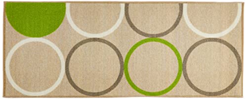 Viva LA CUCINA Teppich, Synthetikfaser, beige/grün, 57 x 140 x 0,80 cm von Viva