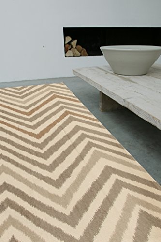 VIVA Ikat Teppich, Baumwolle, Sand, 140 x 200 x 2,80 cm von Viva