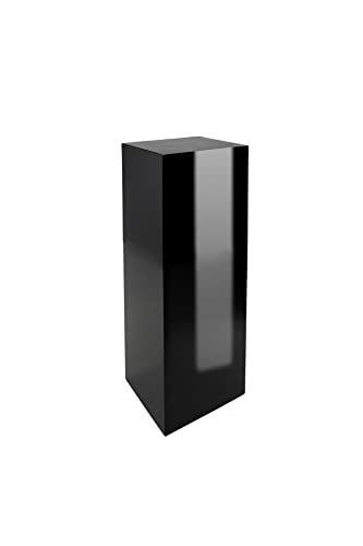 Vivanno Podest Deko-Säule Stele Blumenständer Fiberglas Schwarz Hochglanz 30x30x80 von Vivanno