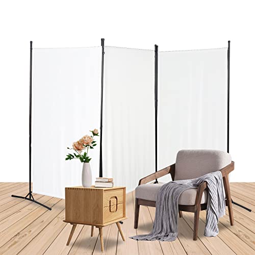 Vkechh Paravent 3 Teilig, 260x180cm Trennwand Raumteiler Paravent Raumteiler Stehend Faltbar,Paravent Raumteiler Innen Sichtschutz Freistehend,Room Divider aus Stahl und Polyester（Beige） von Vkechh