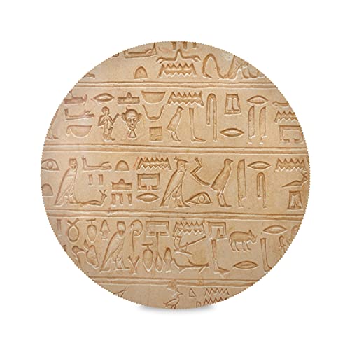 Ägyptische Kunst Runde Platzsets Abwaschbar Hitzebeständig Tischsets rutschfest Platzdeckchen für Küche Speisetisch von Vnurnrn