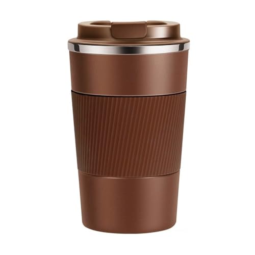 Voarge Thermobecher, Kaffeebecher mit Auslaufsicherem Deckel, Edelstahl Travel Mug, 13oz/380ml Vakuum auslaufsicher Reisebecher mit Deckel, Autobecher, für Kaffee und Tee (Kaffee) von Voarge