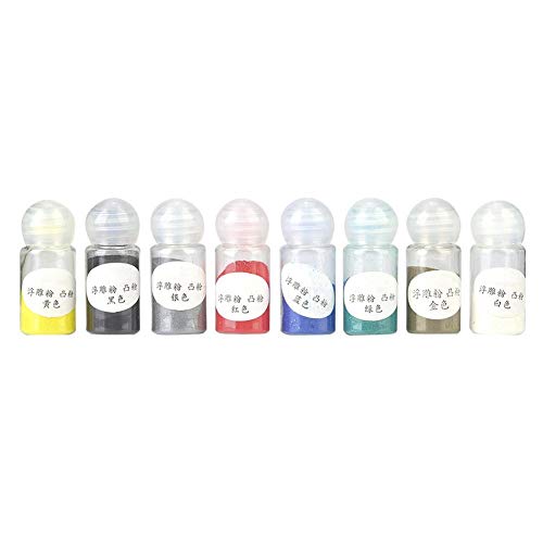 Vobor Embossing Powder Set - 8 Stück 10 ml/Flasche Scrapbooking Dekorationspapier Craft Transparentes mehrfarbiges geprägtes Pulver von VOBOR